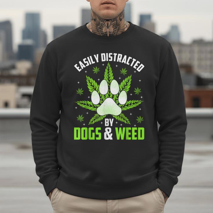 Dogs And Weed Dad Mom Dog Lover Cannabis Marijuana For Men Women Men Sweatshirt