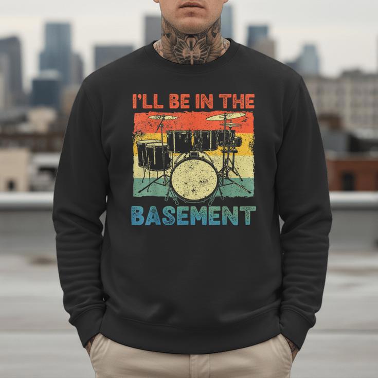 Drumming Basement Drum Set Drummer Rock Dad Grandpa Men Sweatshirt