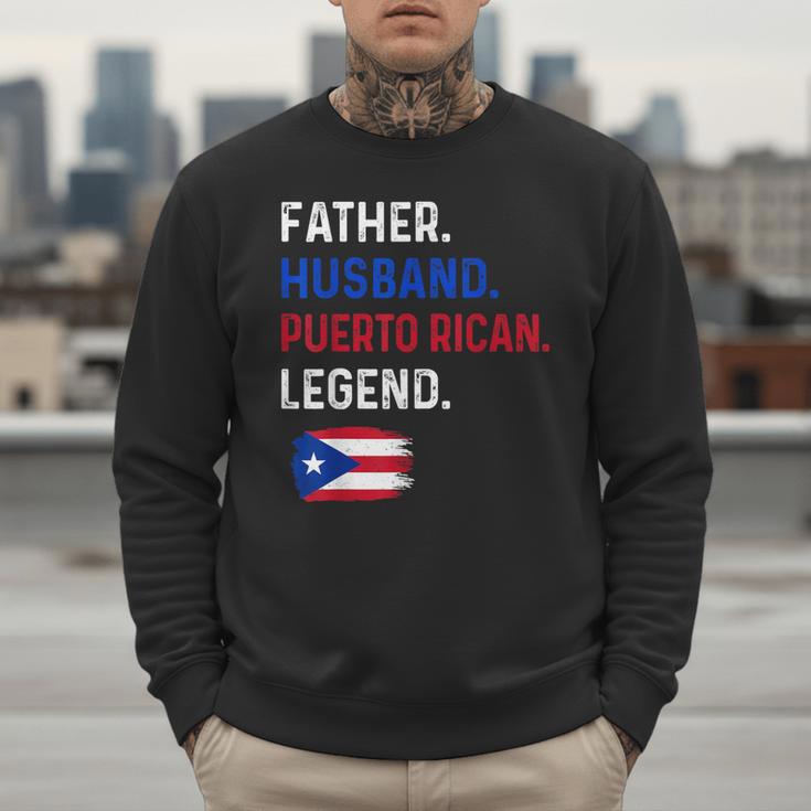 Father Husband Puerto Rican Legend Proud Dad Rico Flag Men Sweatshirt
