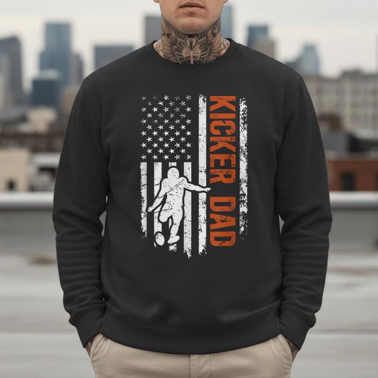 Football Kicker Dad Of A Football Kicker Father US Flag Men Sweatshirt
