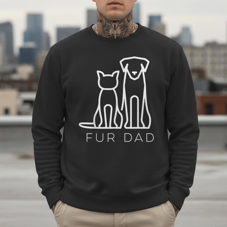 Fur Dad Pet Lover Cat Dog Dad Husband Fathers Day Wife Men Sweatshirt