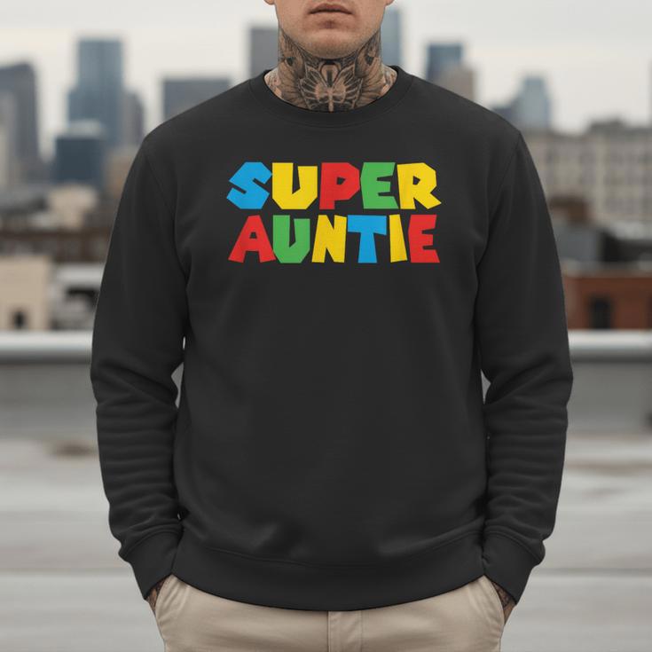 Gamer Aunt Super Auntie Gaming Matching Dad & Mom Kids Men Sweatshirt