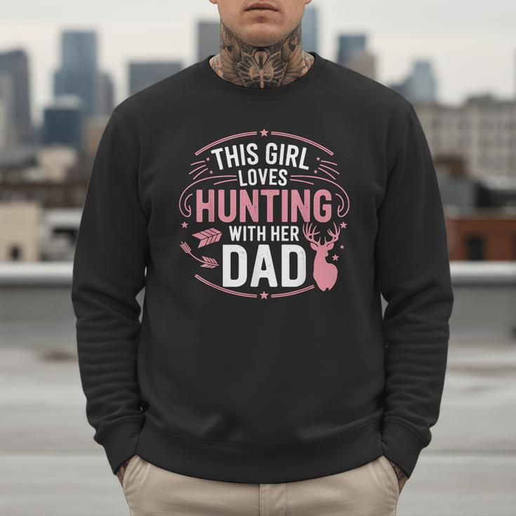 This Girl Loves Hunting With Her Dad Pink Deer Hunter Men Sweatshirt