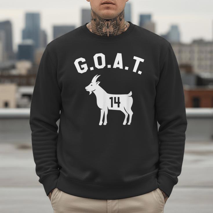 GOAT Number 14 Greatest Of All Time Dad Joke Men Sweatshirt