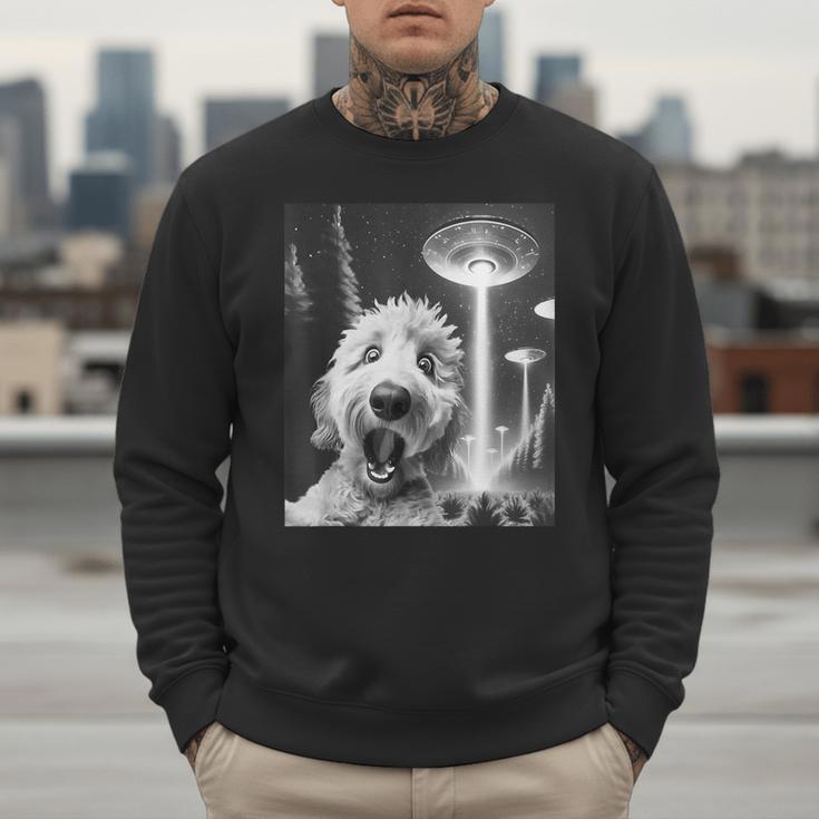 Goldendoodle Alien UFO Taking a Selfie Dog Mom Dad Men Sweatshirt Goldendoodle Alien UFO Taking a Selfie Dog Mom Dad Men Sweatshirt
