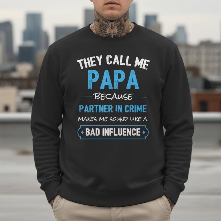 Grandpa Papa Partner In Crime Dad Men Sweatshirt