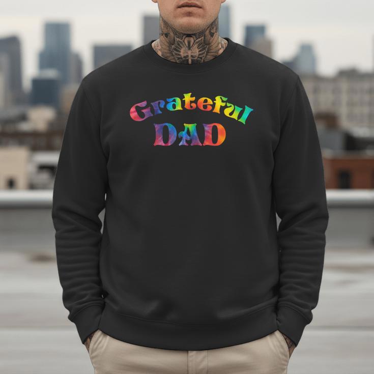 Grateful Dad Fathers Day Tie Dye Letters Shirt For Dads Men Sweatshirt