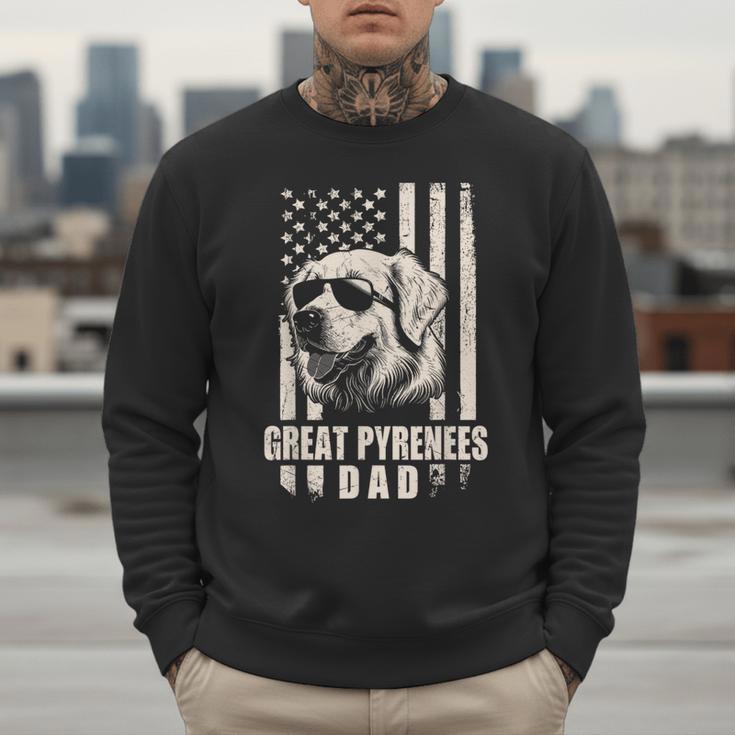 Great Pyrenees Dog Dad American Flag For Father Men Men Sweatshirt Great Pyrenees Dog Dad American Flag For Father Men Men Sweatshirt