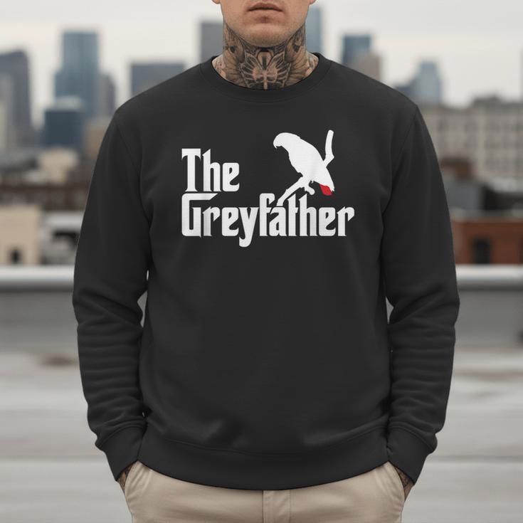 The Greyfather African Grey Parrot Lovers Bird's Dad Men Sweatshirt