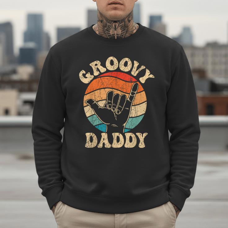 Groovy Daddy 70s Aesthetic Nostalgia 1970's Retro Groovy Dad Men Sweatshirt