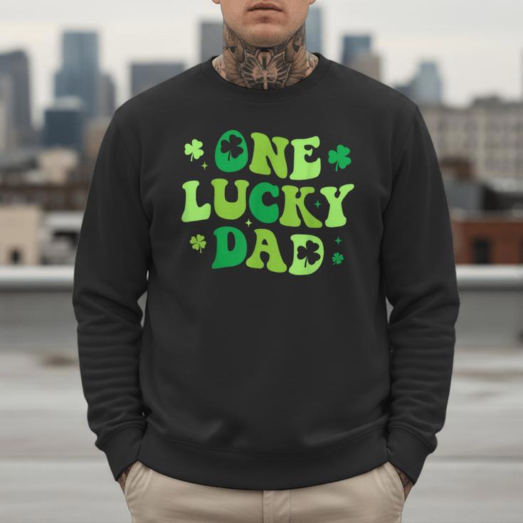 Groovy St Patrick's Day Apparel One Lucky Dad Shirt Small Modern Groovy St Patrick's Day Shirt Men Sweatshirt