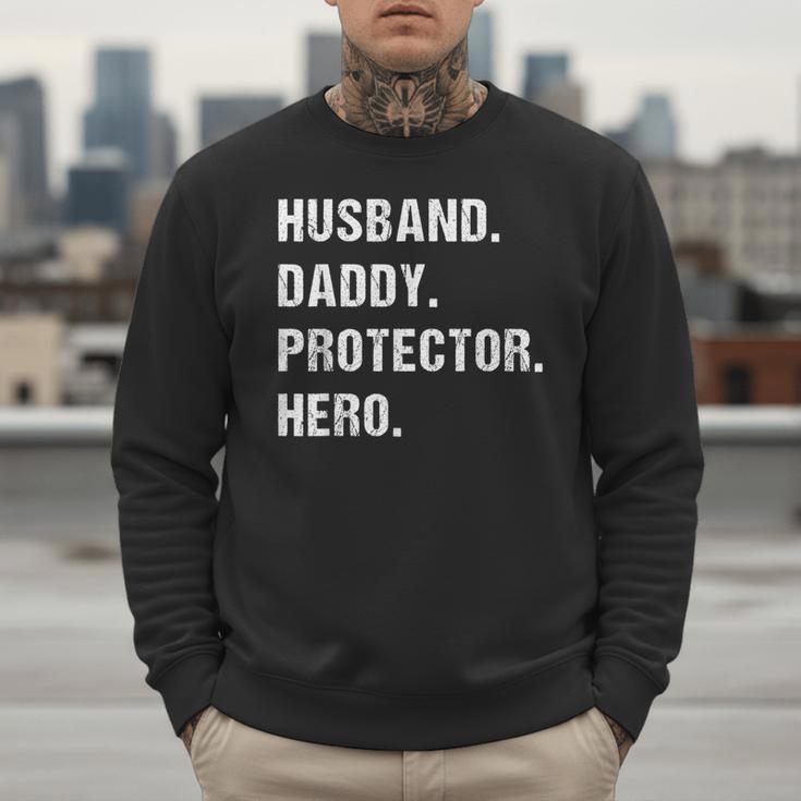 Husband Daddy Protector Hero For Dad Wife Small Men Sweatshirt