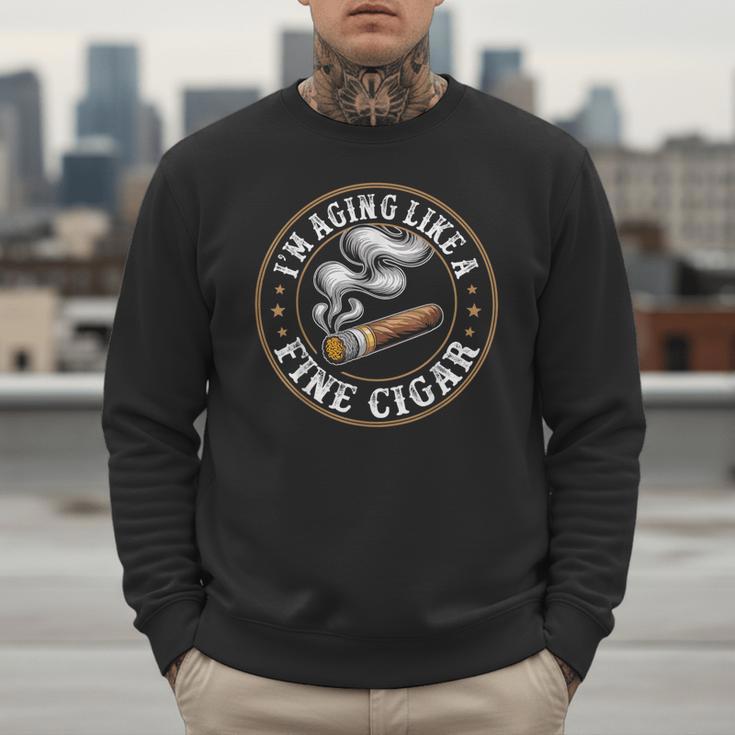 I'm Aging Like a Fine Cigar Retro Dad Father's Day Men Sweatshirt