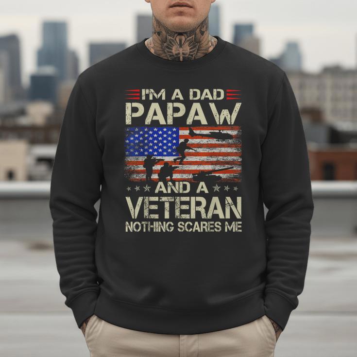 I'm A Dad Papaw And Veteran Retro Dad Papa Grandpa Men Sweatshirt