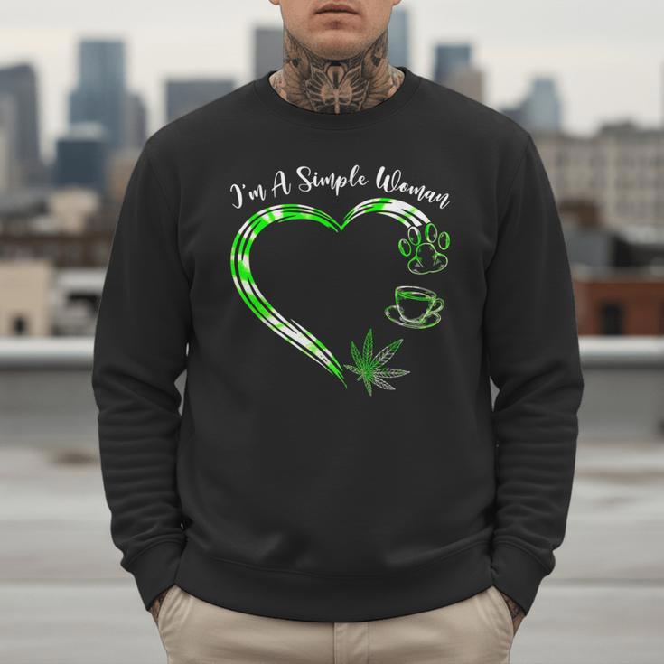 I'm A Simples Woman Loves Weed Coffee And Dog Dad Mom Men Sweatshirt