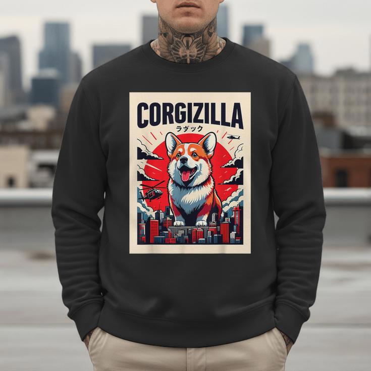 Japanese Art Corgi Dog Mom Dad Men Sweatshirt