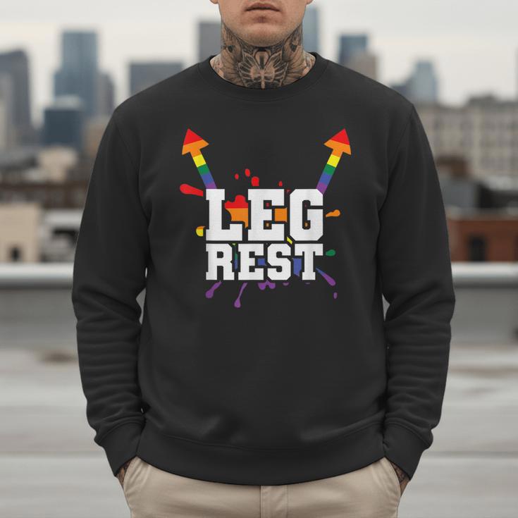Leg Rest Naughty Dad Joke Vagitarian Lesbian Men Sweatshirt