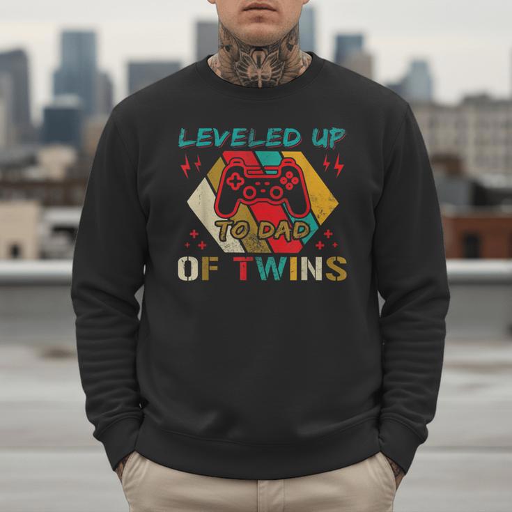 Leveled Up To Dad Of Twins Video Gamer Gaming Men Sweatshirt Leveled Up To Dad Of Twins Video Gamer Gaming Men Sweatshirt