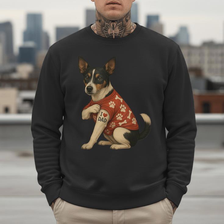 I Love Dad Tattoo Rat Terrier Dad Men Sweatshirt