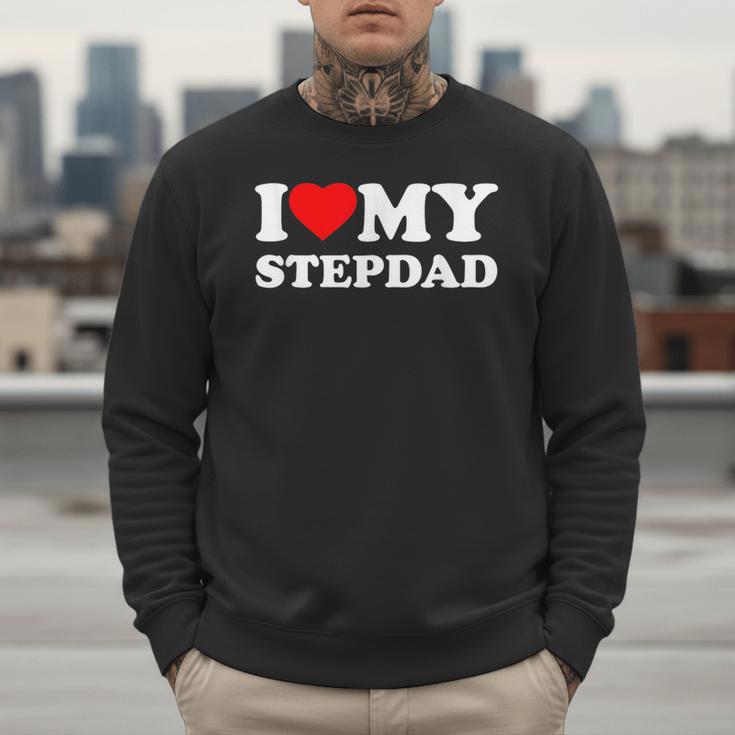 I Love My Step-Dad Heart Family Grandpa StepDad Bonus Dad Men Sweatshirt