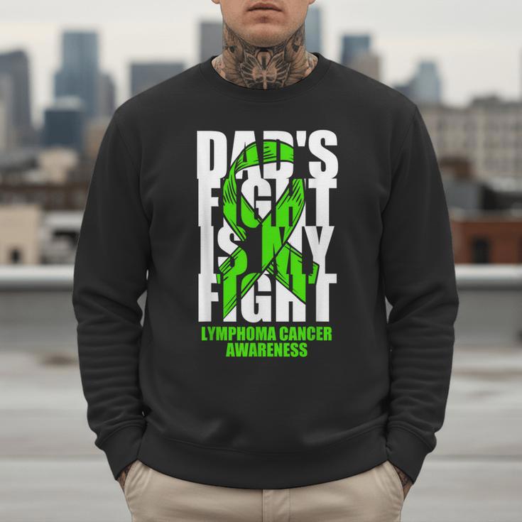 Lymphoma Cancer Awareness Lime Green Ribbon Dad's Fight Men Sweatshirt Lymphoma Cancer Awareness Lime Green Ribbon Dad's Fight Men Sweatshirt