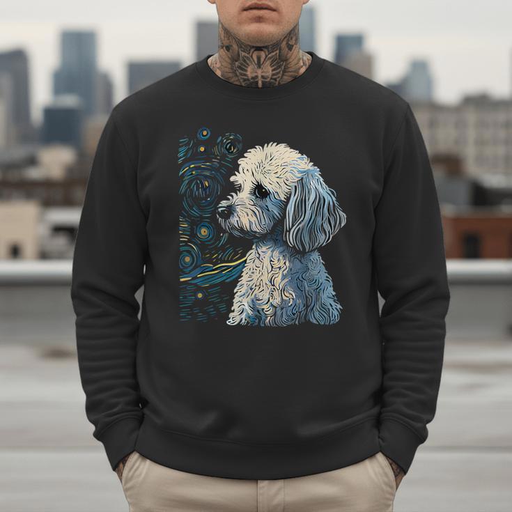 Maltipoo Starry Night Van Gogh Maltipoo Mom Dad Owner Men Sweatshirt