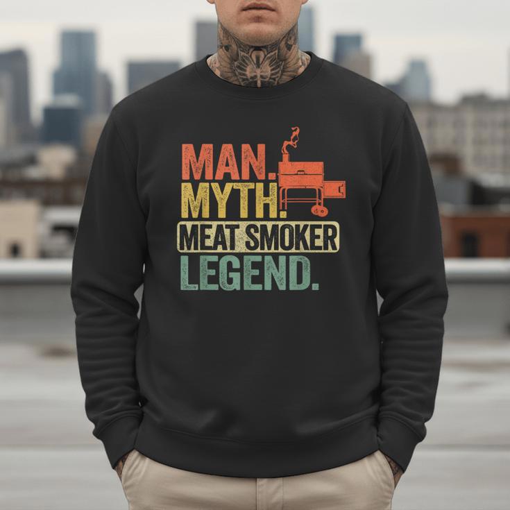 Man Myth Meat Smoker Legend Dad Grillfather BBQ Meat Smoking Men Sweatshirt