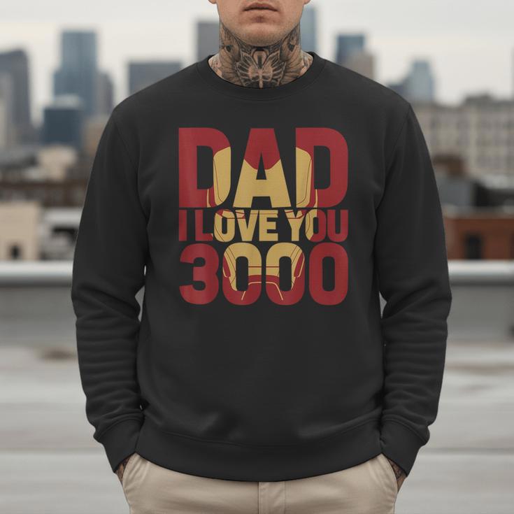 Marvel Iron Man Dad I Love You 3000 Text Fill Father's Day Small Men Sweatshirt Marvel Iron Man Dad I Love You 3000 Text Fill Father's Day Small Men Sweatshirt