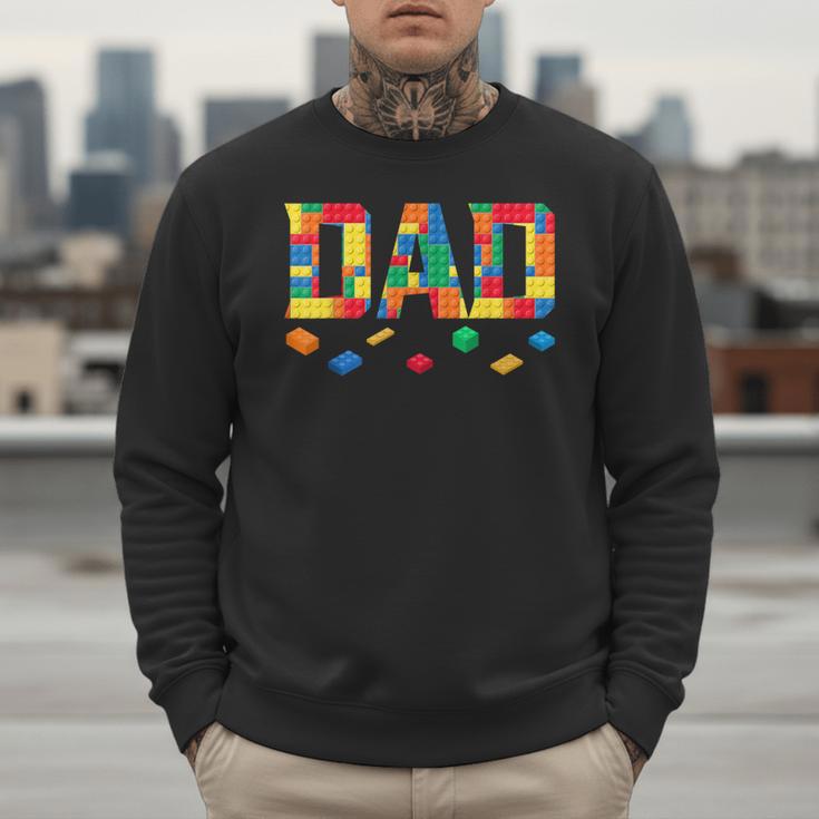 Master Builder Dad Birthday Boy Building Bricks Blocks Daddy Men Sweatshirt