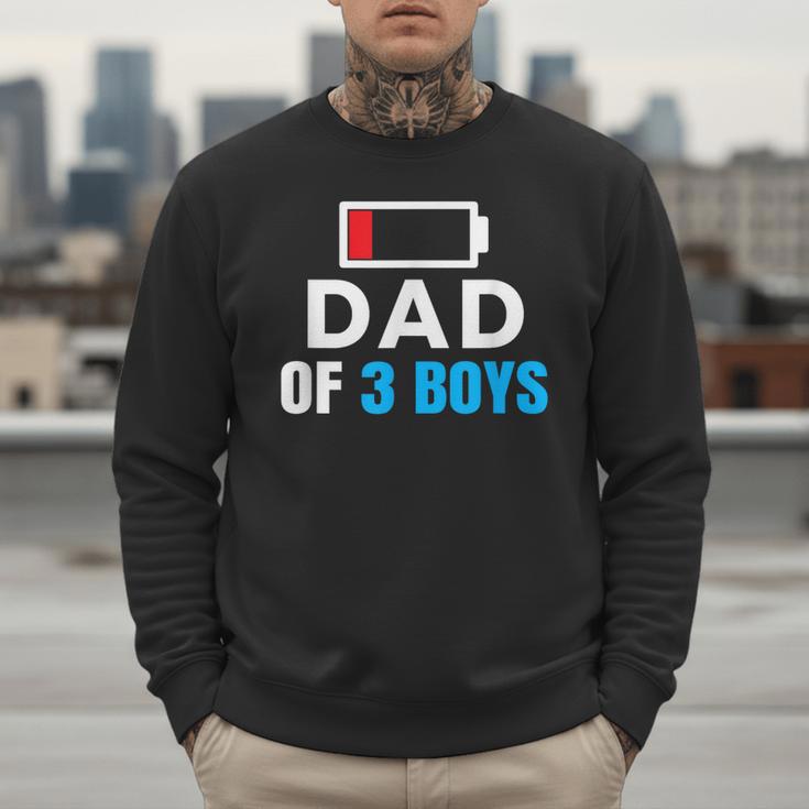 Matching Father's Day Low Battery Dad Of 3 Boys Men Sweatshirt