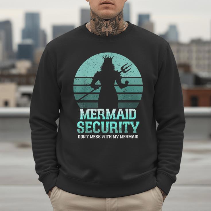 Mermaid Security Vintage Birthday Party Dad Father Day Men Sweatshirt Mermaid Security Vintage Birthday Party Dad Father Day Men Sweatshirt