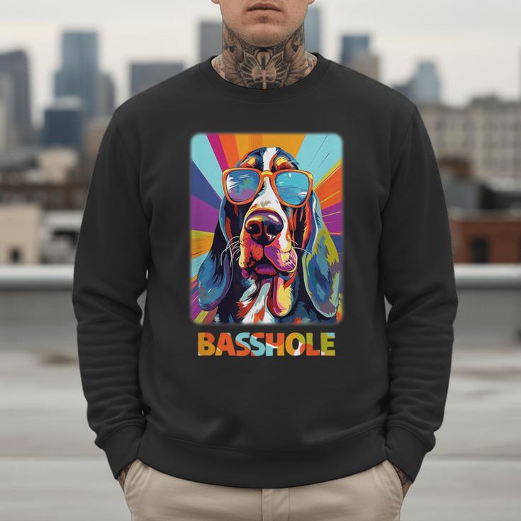 Mom & Dad Of a Basshole Basset Hound With Glasses -Adults Short Sleeve Men Sweatshirt