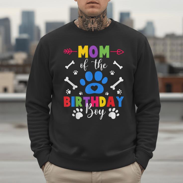 Mom And Dad Mom Of The Birthday Boy Dog Paw Family Matching Men Sweatshirt