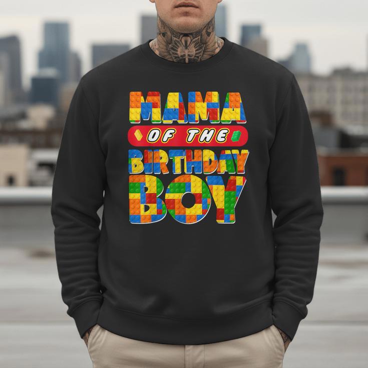 Mom And Dad Mama Birthday Boy Building Bricks Family Party Men Sweatshirt