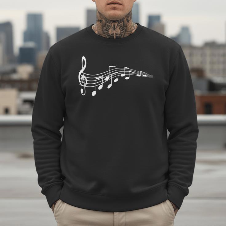 Musical Notes Music Dad Text In Treble Clef T-Shirt T-Shirt Men Sweatshirt