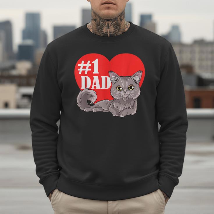 Nebelung Cat 1 Dad Father's Day Daddy Heart Decor For Men Women Kids Men Sweatshirt