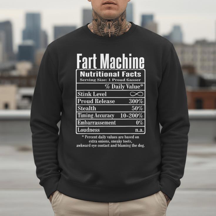 Nutrion Facts Fart Machine Dad Jokes Farting Humor Men Sweatshirt