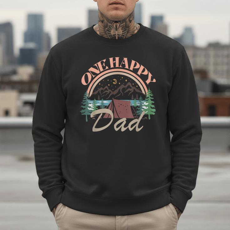 One Happy Dad First Birthday Camping Matching Family Party Men Sweatshirt