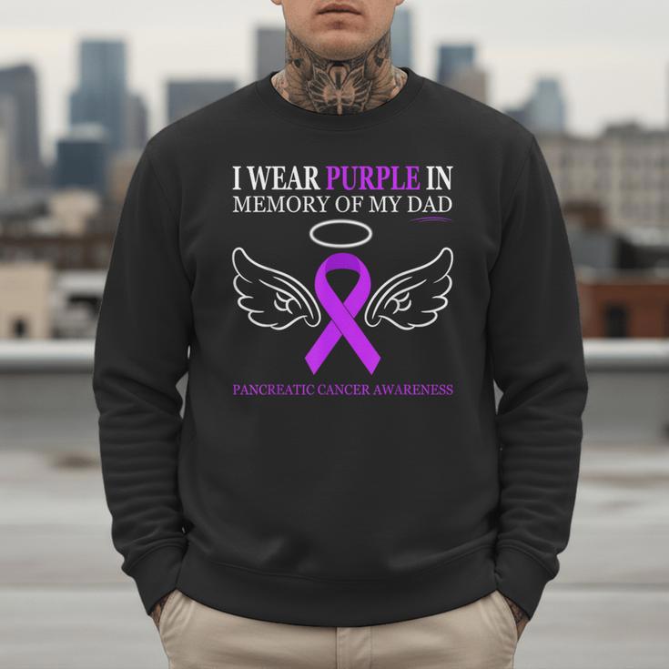 Pancreatic Cancer I Wear Purple In Memory Of My Dad Men Sweatshirt