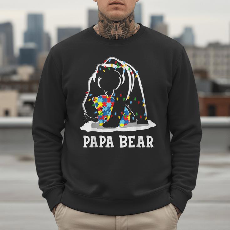 Papa Bear Autism Awareness Autism Matching Family Dad Men Sweatshirt