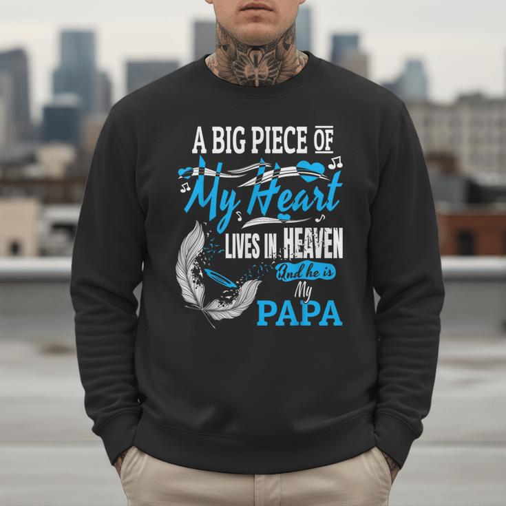 My Papa Lives In Heaven Shirt Memorial Day Papa Dad Grandpa Men Sweatshirt