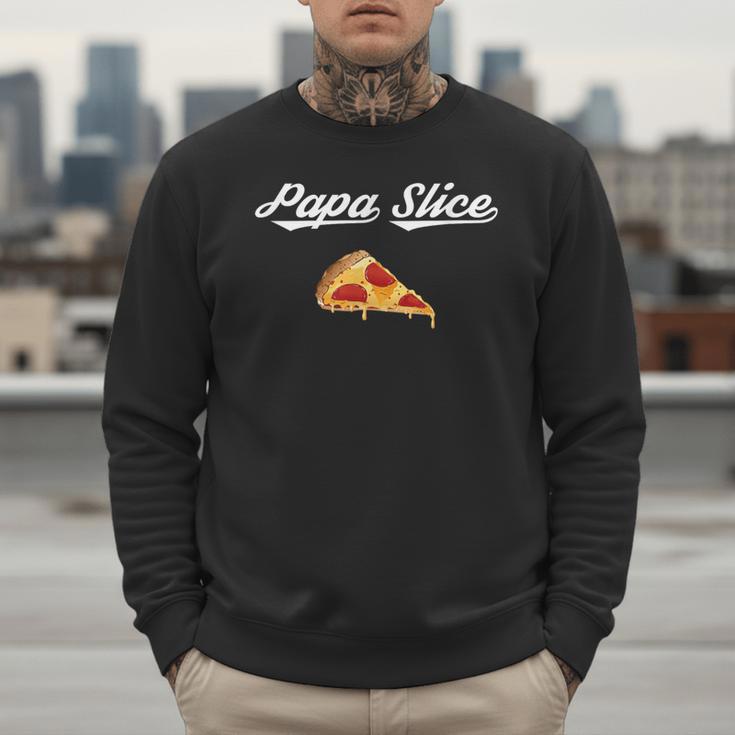 Papa Slice Pizza Belly Expectant Dad Pizza Pregnancy Reveal Men Sweatshirt