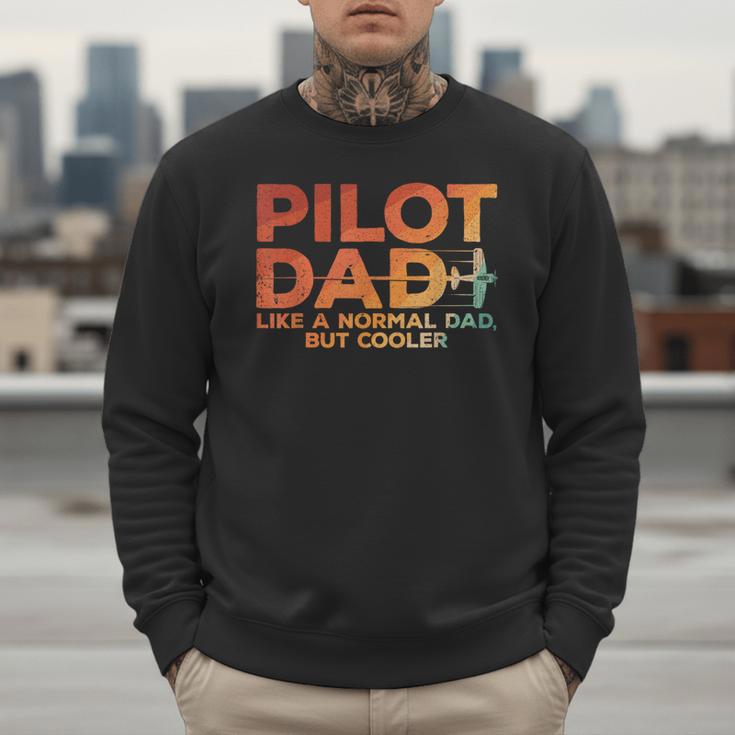 Pilot Dad Art For Men Father Aviation Airplane Pilot Men Sweatshirt