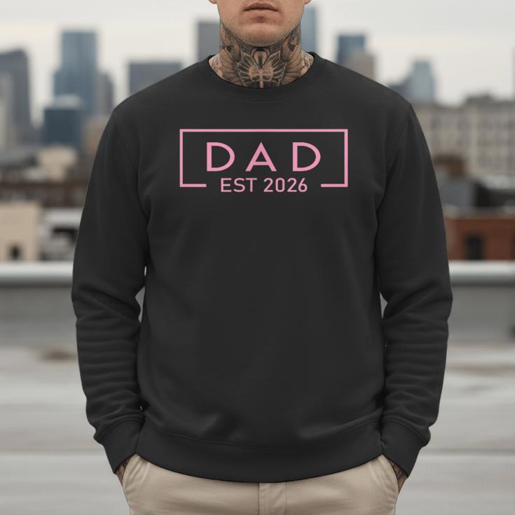 Pink Dad Est 2026 Logo Father 2026 Loading New Dad 2026 Men Sweatshirt