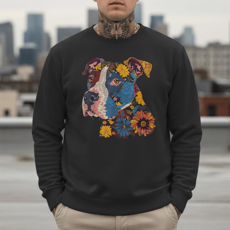 Pitbull Floral Dog Lover Vintage Flower Art Pitbull Mom Dad Men Sweatshirt Pitbull Floral Dog Lover Vintage Flower Art Pitbull Mom Dad Men Sweatshirt