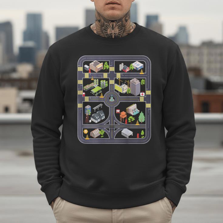 Play Cars On Dad's Back Mom's Back City Map BACK PRINT ONLY Men Sweatshirt Play Cars On Dad's Back Mom's Back City Map BACK PRINT ONLY Men Sweatshirt