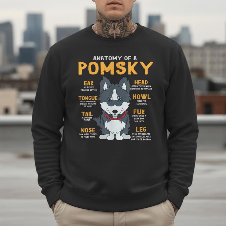 Pomsky Anatomy Dog Mom Dad Men Sweatshirt
