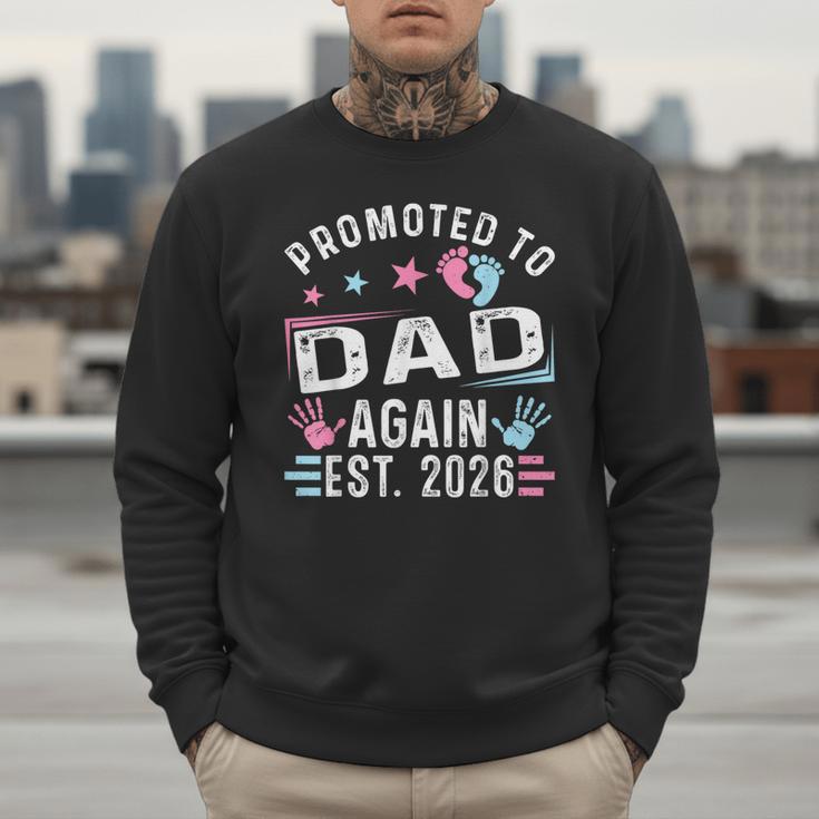 Promoted To Dad Again Est 2026 Vintage Dad Men Sweatshirt