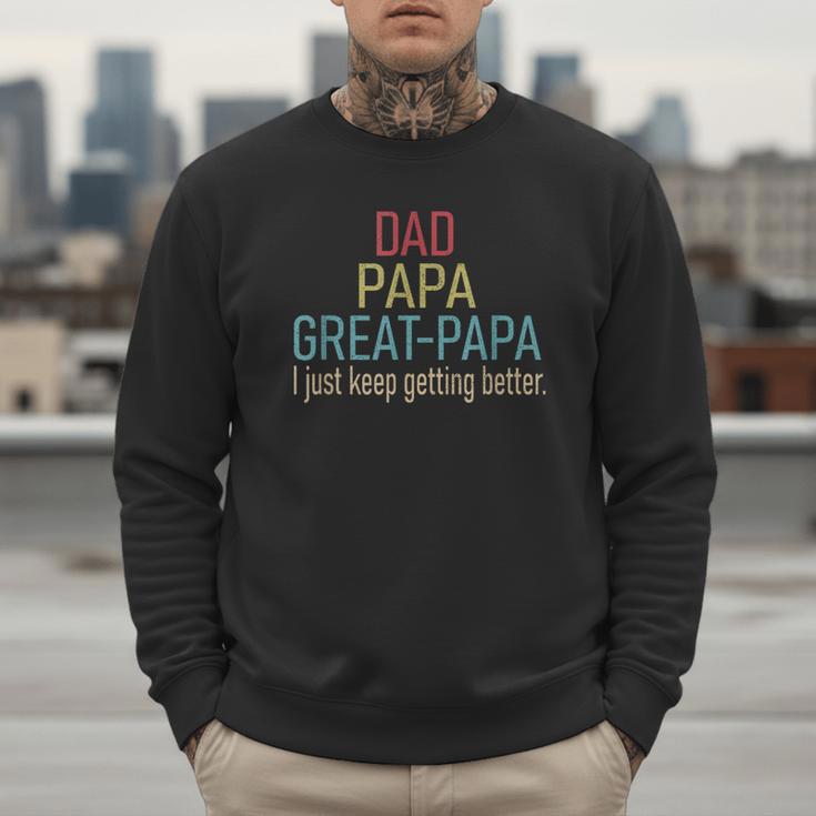 Promoted To Great Papa 2024 Fathers Day First Time Dad Men Sweatshirt