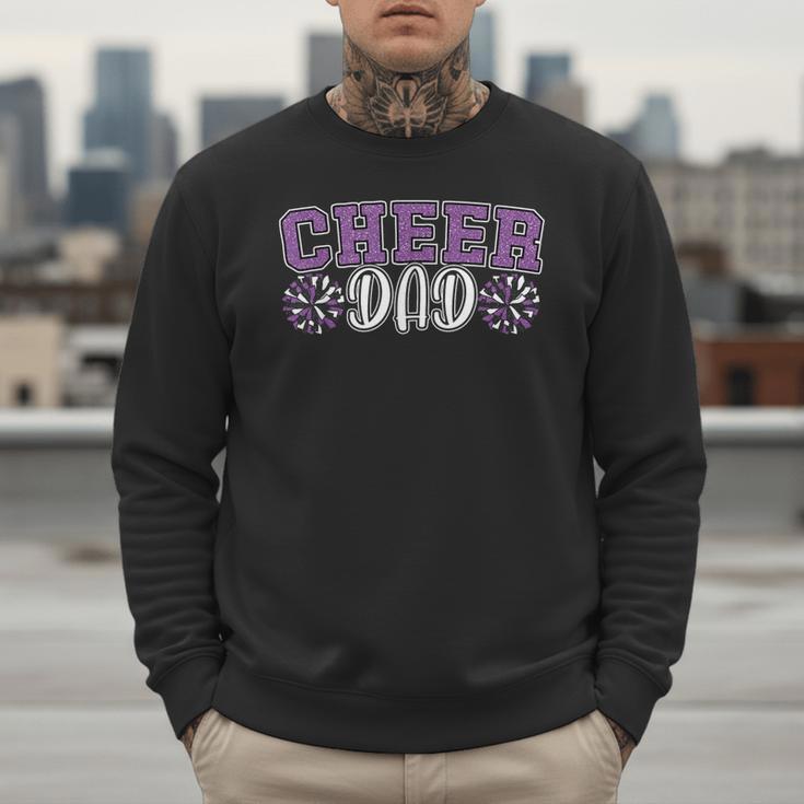 Proud Cheer Dad My Favorite Cheerleader Calls Me Dad Purple Men Sweatshirt